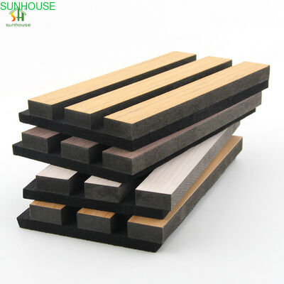 Hot Selling Akupanel Modern Design Wood Acoustic Slat Wall Panel Enhances Sound Clarity for Living Room and Theaters