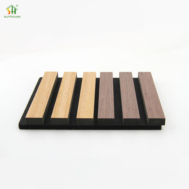 Custom Acoustic Wood Panel Wall 1220x2440mm Black MDF Polyester Fiber