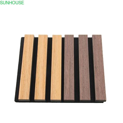 좋은 가격 Modern Design Natural Veneer Oak Polyester Acoustic Slat Wall Panel Wooden Decorative Panel for Living Room Graphic Solution 온라인으로