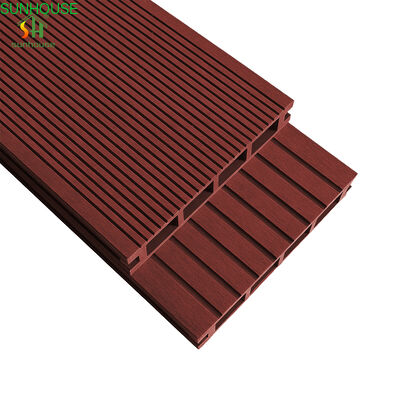 좋은 가격 WPC 4 홀 듀얼 페이스 야외 데크 146x24mm 가역 미끄럼 방지 목재 플라스틱 복합 데크 보드 온라인으로